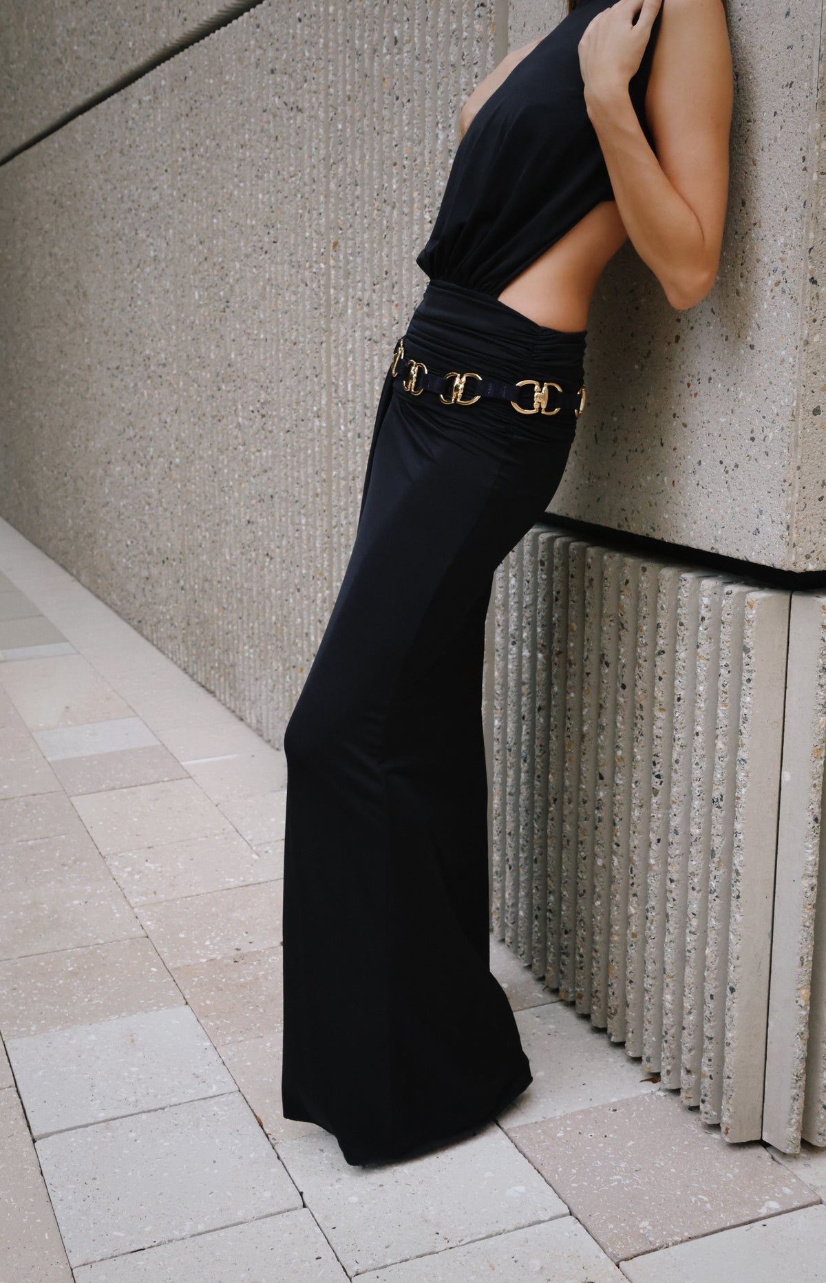 Gold on black.
