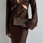 Stella Clutch - Croc Embossed Evening Handbag - Streets Ahead