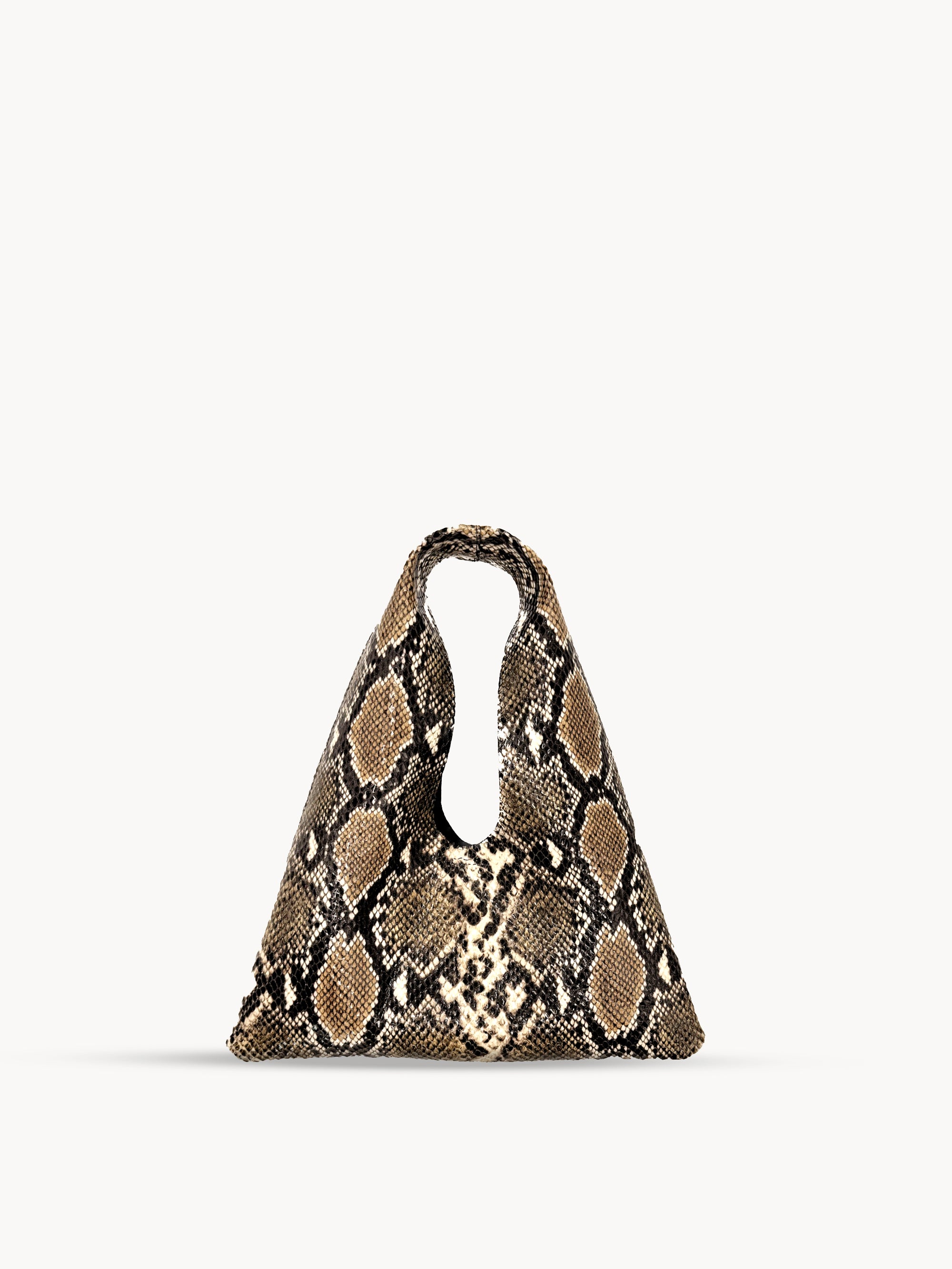 Mila Mini - Mini Handheld Dark Snake Print Italian Leather Handbag - Streets Ahead