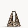 Mila Mini - Mini Handheld Dark Snake Print Italian Leather Handbag - Streets Ahead