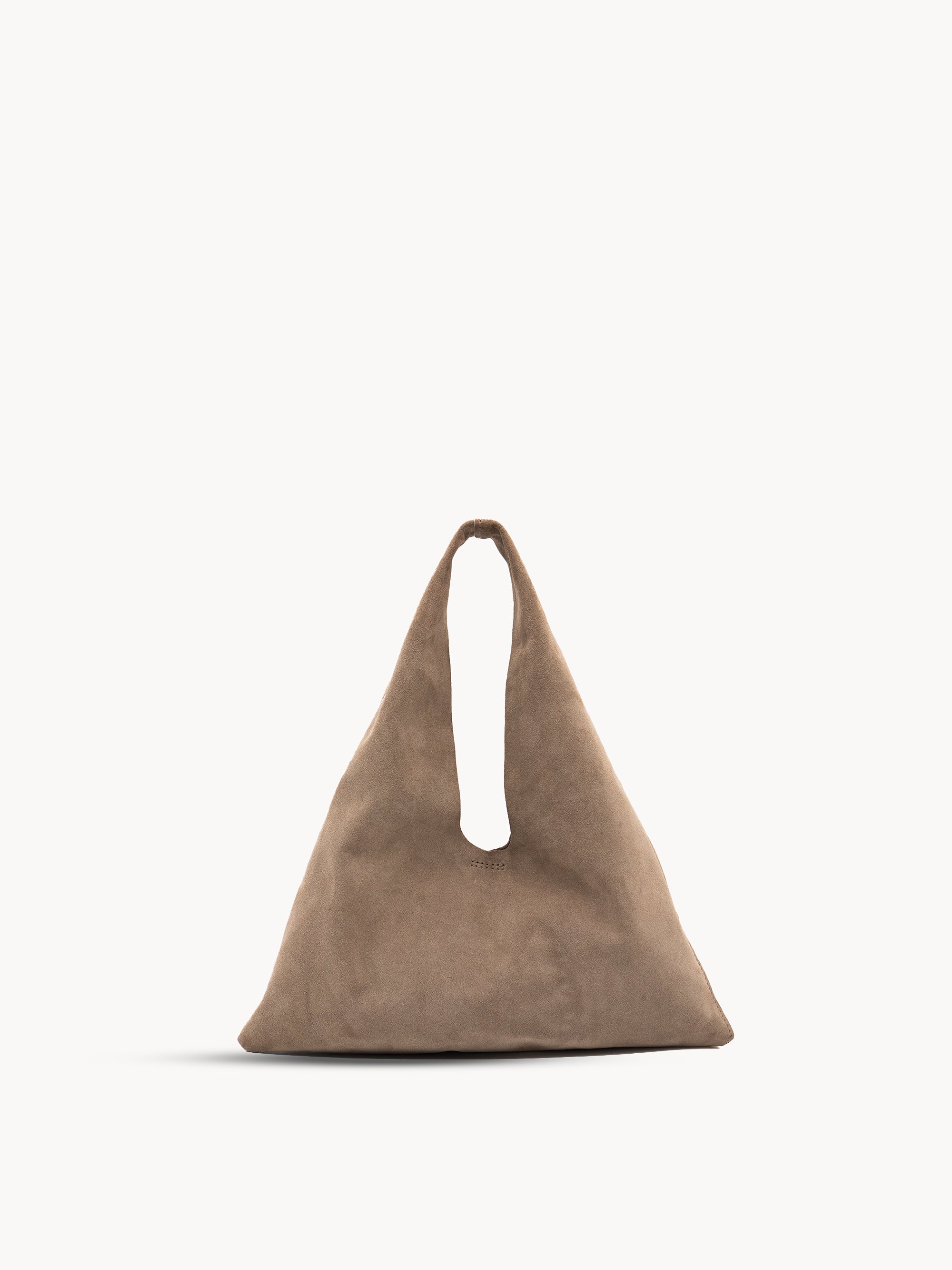 Mila Mini - Handheld Taupe Suede Italian Leather Handbag - Streets Ahead