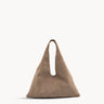 Mila Mini - Handheld Taupe Suede Italian Leather Handbag - Streets Ahead