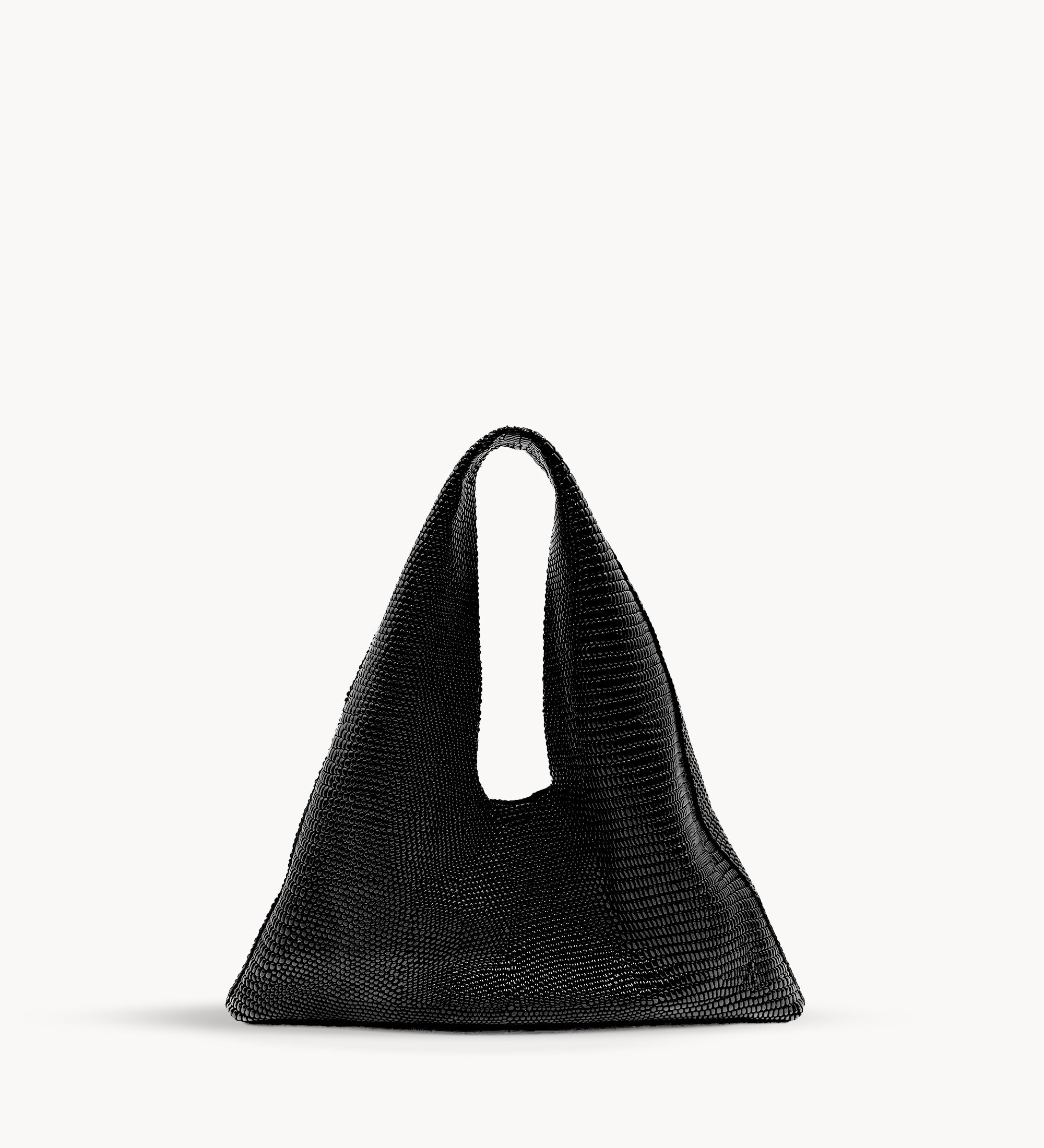 Mila Mini - Handheld Mini Black Textured Handbag - Streets Ahead