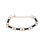 Estelle Belt in midnight suede, front