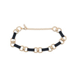 Estelle Belt in midnight suede, front