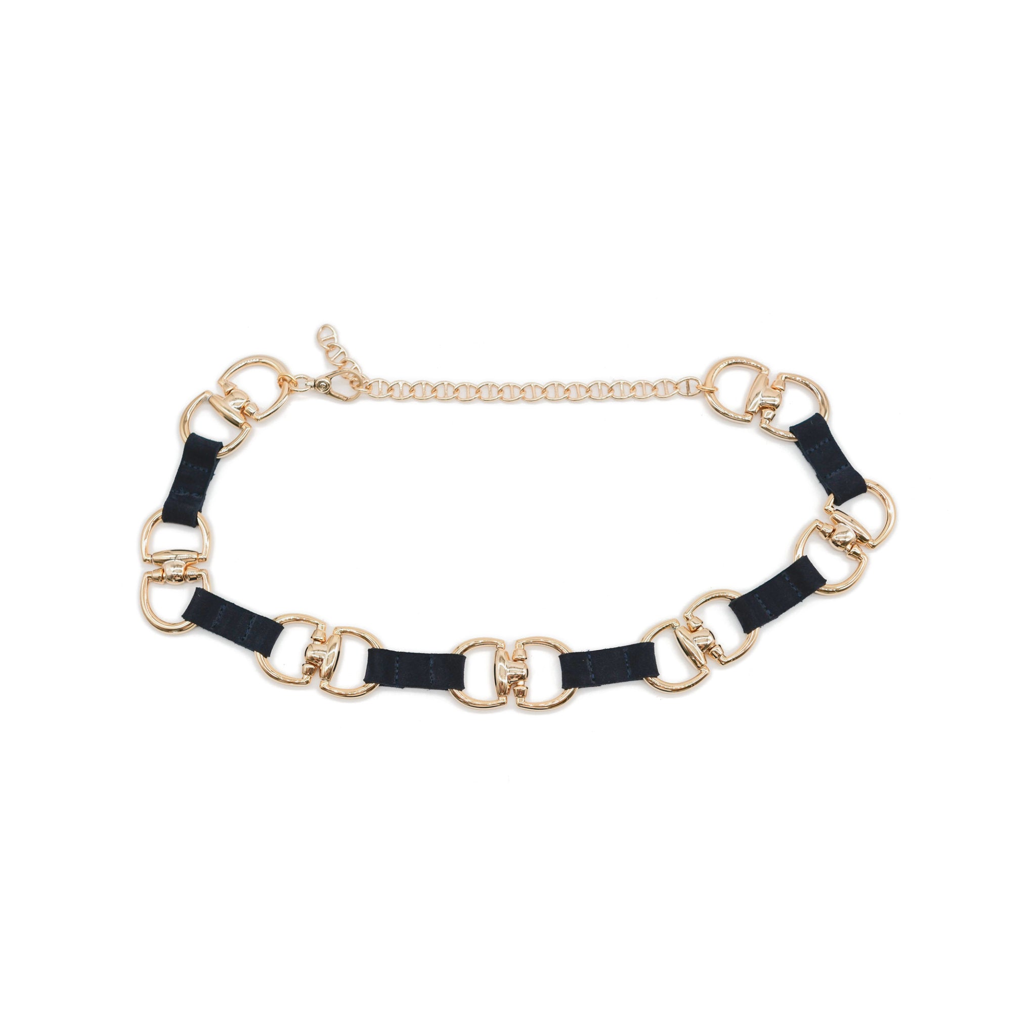 Estelle Belt in midnight suede, front