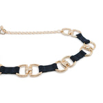 Estelle Belt in midnight suede, link detail