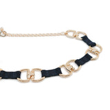 Estelle Belt in midnight suede, link detail