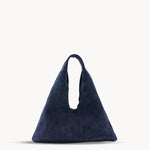 Mila Mini - Handheld Suede Navy Italian Leather Handbag - Streets Ahead