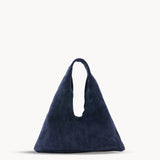 Mila Mini - Handheld Suede Navy Italian Leather Handbag - Streets Ahead