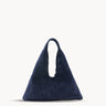 Mila Mini - Handheld Suede Navy Italian Leather Handbag - Streets Ahead