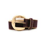 Mireille Belt in burgundy suede, coiled