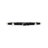 Philippa Belt in black leather, front