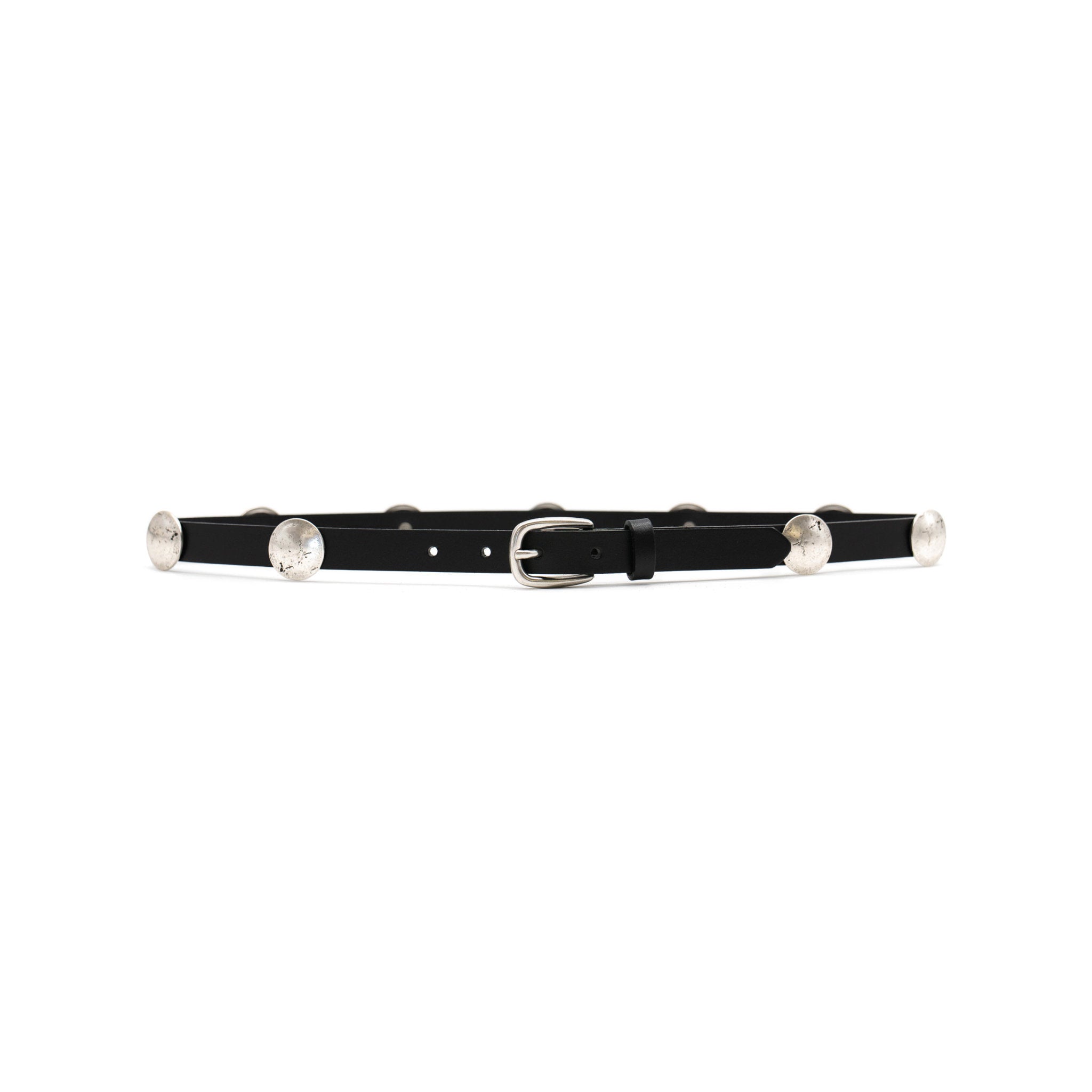 Philippa Belt in black leather, front