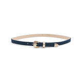 Thea Belt in navy suede, angle