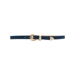 Thea Belt in navy suede, front