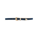 Thea Belt in navy suede, front