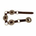  Lilienne Belt - chocolate Italian suede and a floral concho western buckle set - Streets Ahead