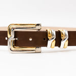 Seraphina Belt – Brown Suede with Two-Tone Buckle Set - Streets Ahead