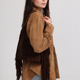 Stevie Fringe Hobo Chocolate Suede