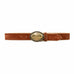 Alethea Belt in rust suede Italian leather with brass-plated plaque buckle, Streets Ahead