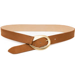 Nyla Belt – Italian cognac nubuck leather drop waist belt with a 24k gold-plated buckle, handcrafted in Los Angeles - Streets Ahead