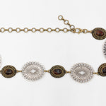 Sequoia Belt – bohemian two-toned chain belt with amber stones in brass and silver, handcrafted in Los Angeles - Streets Ahead