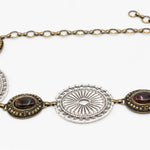 Sequoia Belt – bohemian two-toned chain belt with amber stones in brass and silver, handcrafted in Los Angeles - Streets Ahead