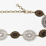 Sequoia Belt – bohemian two-toned chain belt with amber stones in brass and silver, handcrafted in Los Angeles - Streets Ahead