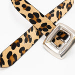 Stormi Belt – leopard print Italian leather belt with a bold square-shaped silver-plated buckle, handcrafted in Los Angeles - Streets Ahead