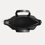 Isla Bag – black minimalist Italian leather handbag with zipper closure and removable crossbody strap, handcrafted in Los Angeles - Streets Ahead