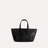Isla Bag – black minimalist Italian leather handbag with zipper closure and removable crossbody strap, handcrafted in Los Angeles - Streets Ahead