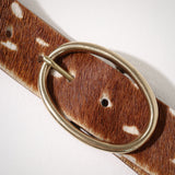 Marguerite Belt - Cognac Deer Print Calf Hair
