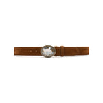 Adele Belt in tobacco suede, front