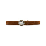 Adele Belt in tobacco suede, front