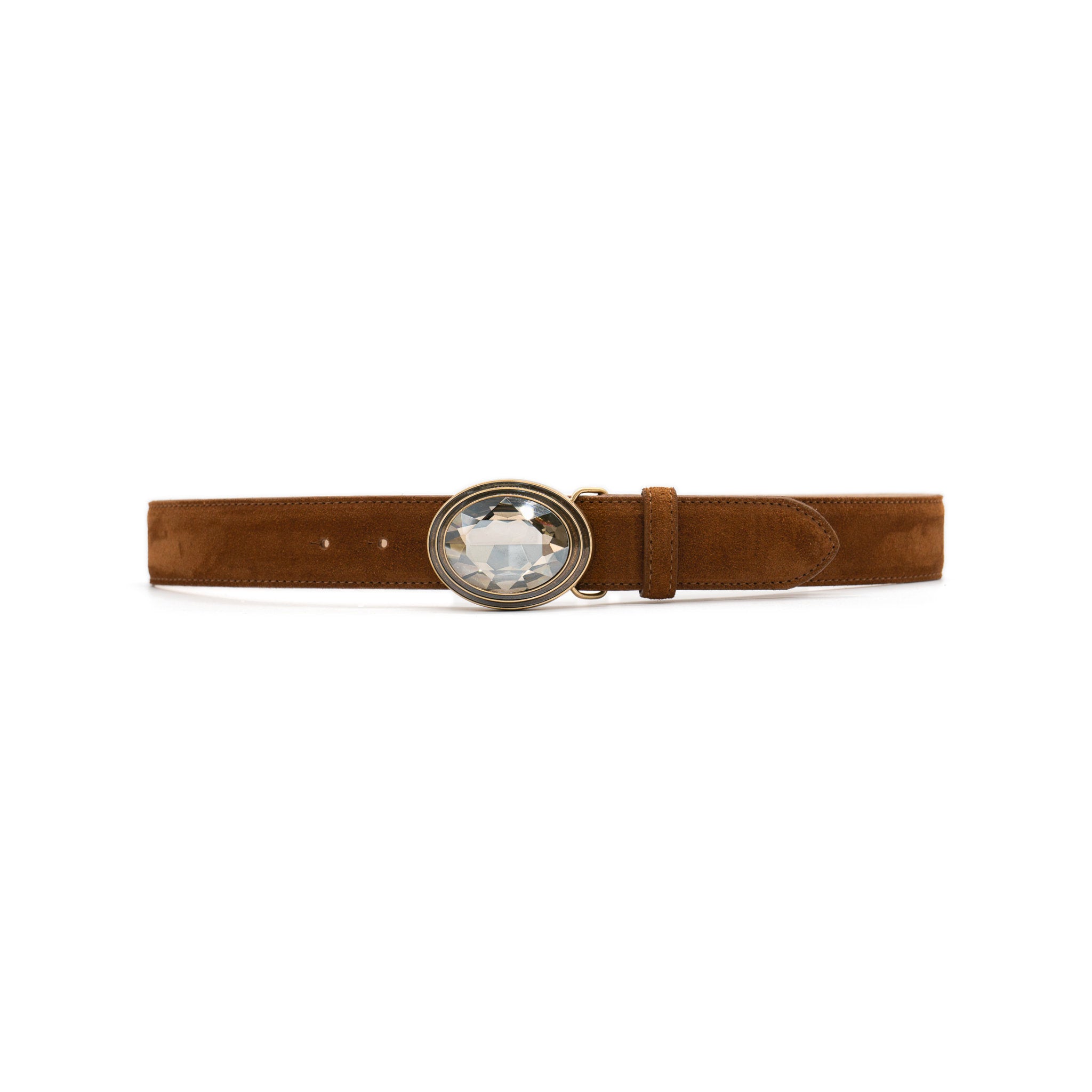 Adele Belt in tobacco suede, front