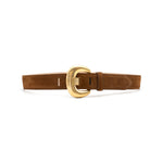 Imogen Belt in tobacco suede, front