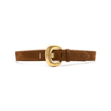 Imogen Belt in tobacco suede, front