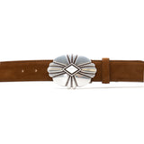 Marisol Belt in tobacco suede, buckle detail