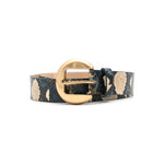 Oriana Belt in teal python embossed leather, coiled