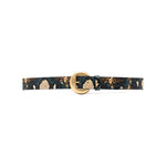 Oriana Belt in teal python embossed leather, front