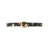 Oriana Belt in teal python embossed leather, front