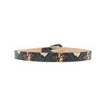 Solange Belt in teal python embossed leather, back