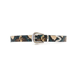 Solange Belt in teal python embossed leather, front