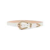 Francesca Belt in ivory croc embossed leather, angle