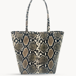 Zahara Tote - Dark Multi Color Snake Print Italian Leather Handbag | Streets Ahead