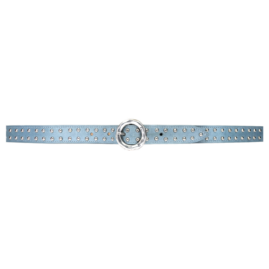 Belmont Belt - Light Blue Silver Studded - Streets Ahead