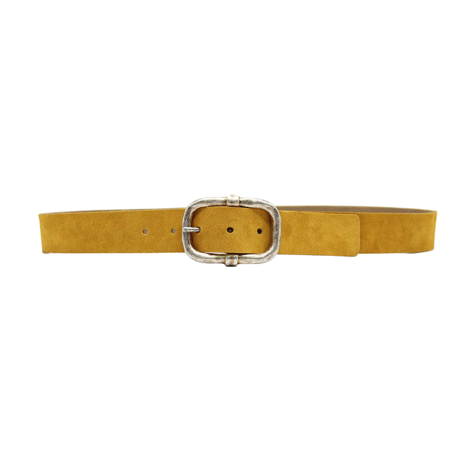 Cali Belt - Yellow Jean Belt Silver Buckle - Streets Ahead