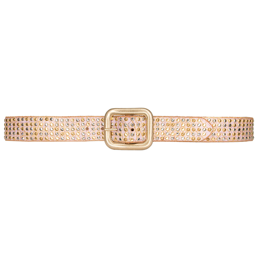 Tinkerbell Belt - Gold Pink Studded - Streets Ahead