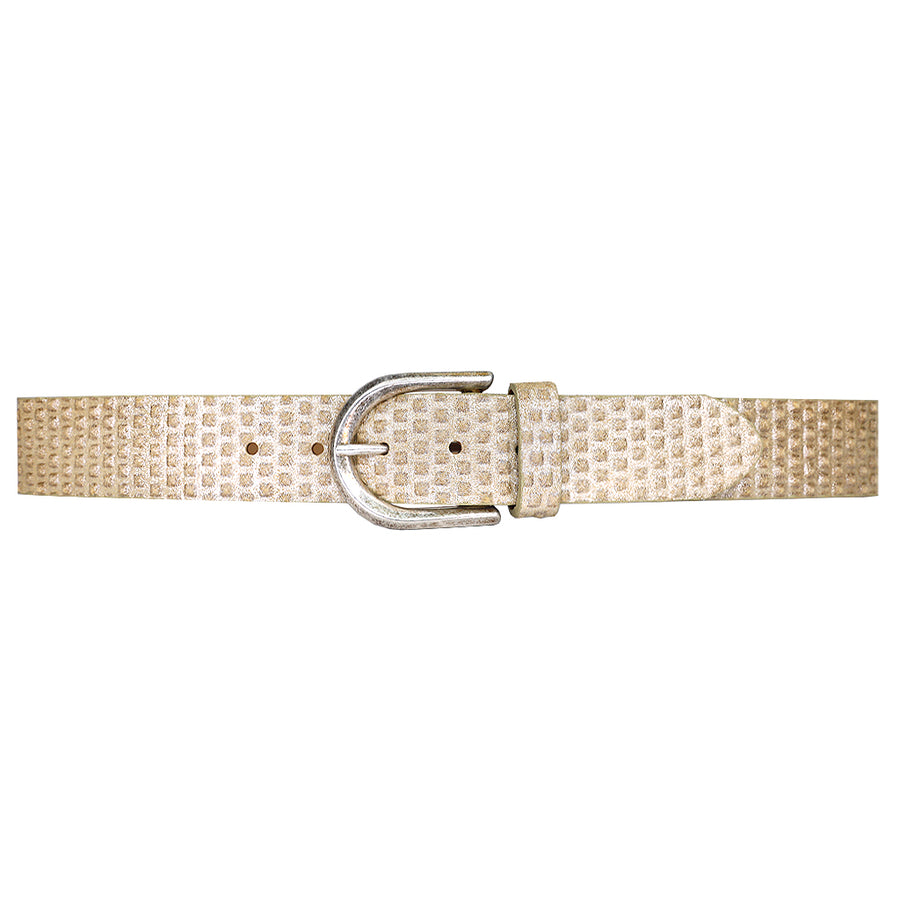 Britt Belt - Ivory Silver Embossed Pyramid - Streets Ahead